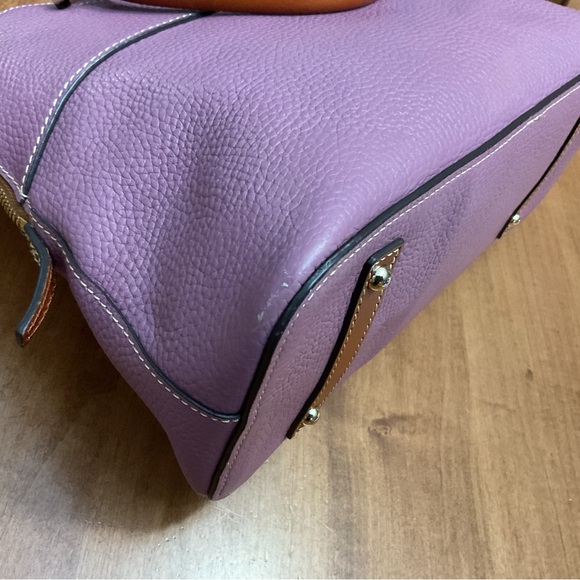 Dooney & Bourke Mauve Pebble Leather Carter Satchel - Picture 4 of 16